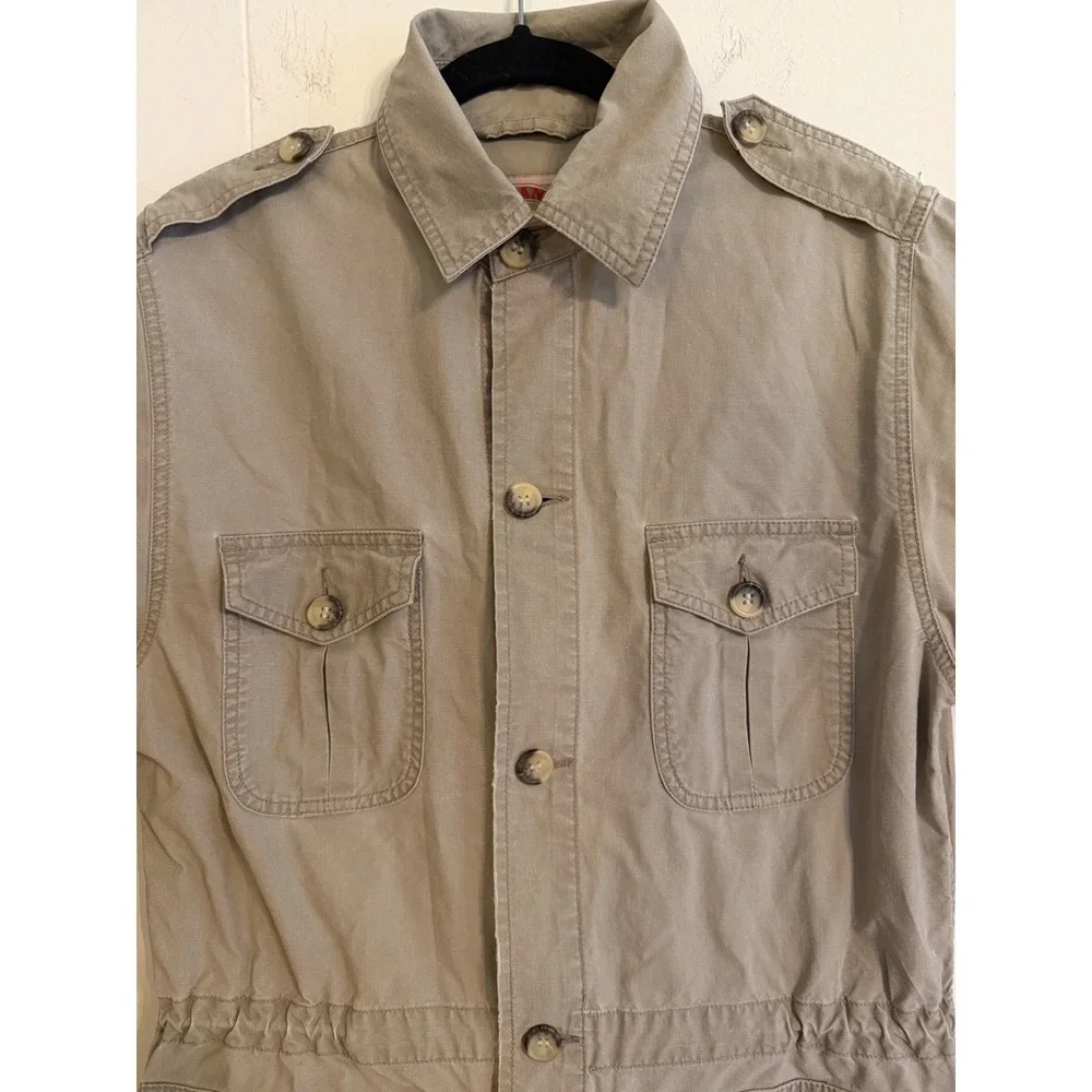 Banana Republic Safari Italian Canvas Bush Jacket Mens Small 80s Vintage Cotton